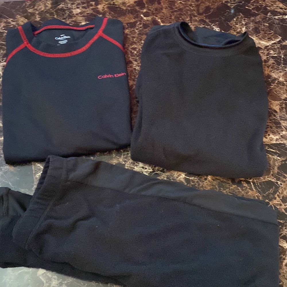 Boys thermal bundle.  CK thermal shirt size 12/14 and Cuddl Duds set size L.